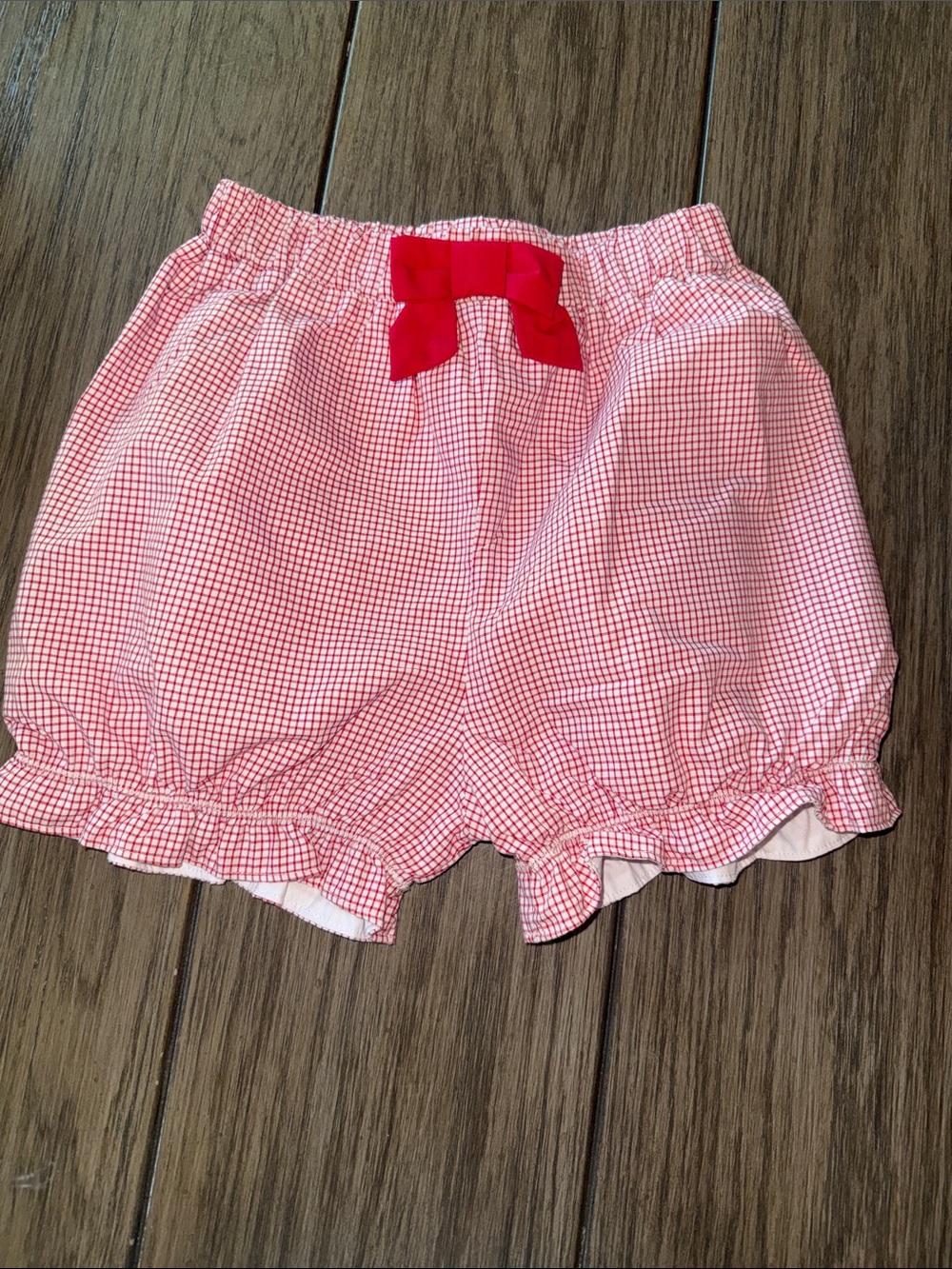 The Beaufort Bonnet Company Red Gingham Bubble Shorts with Bow
